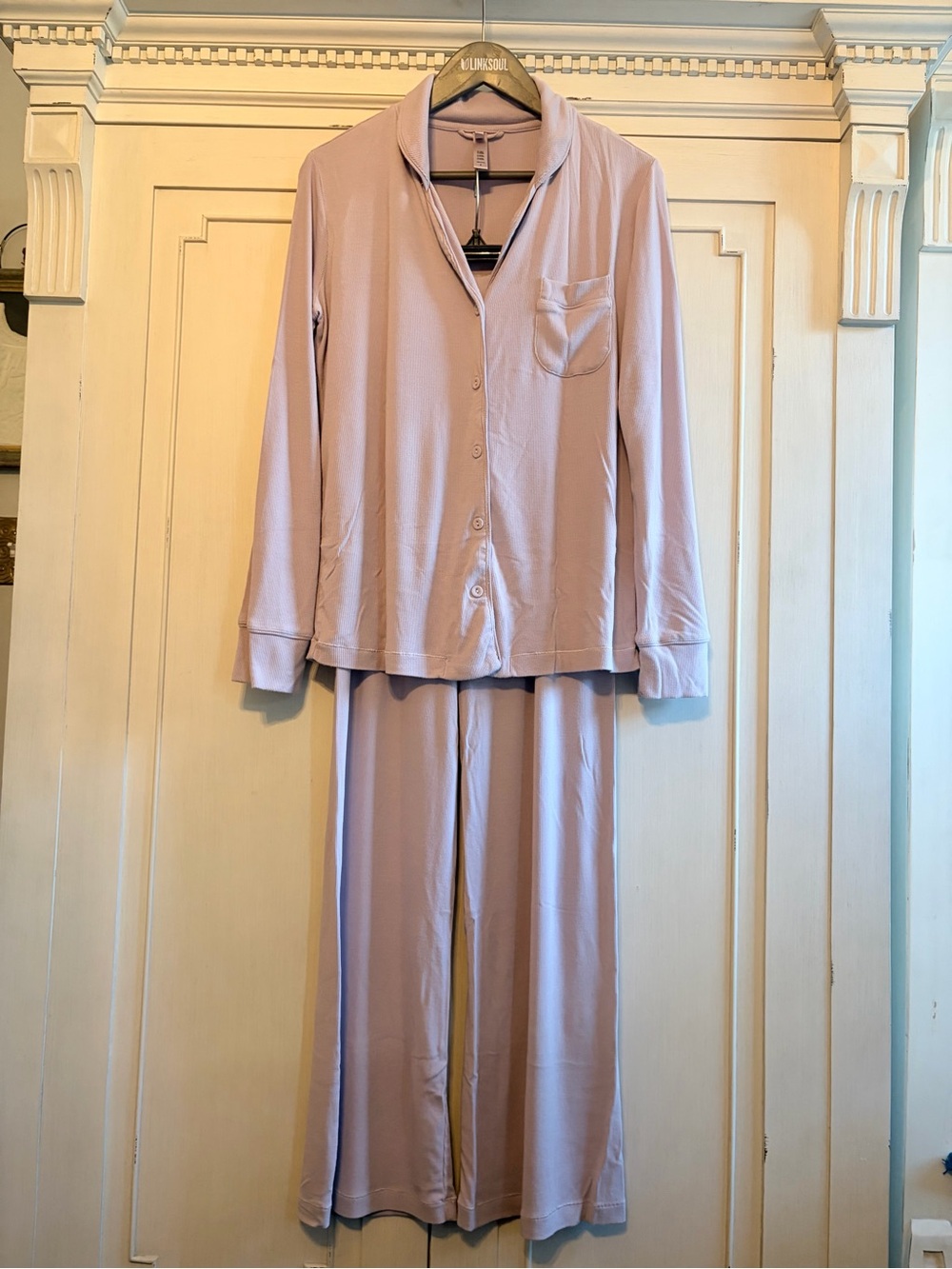 SKIMS Lavender Button-Front Pajama Set